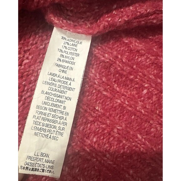 LLBean Cable Knit Sweater Vest L Wool Blend Button Front Cottagecore Academia - Picture 5 of 9